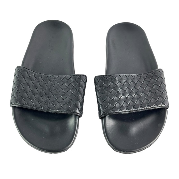 Bottega Veneta Other - BOTTEGA VENETA Black Intrecciato Woven Leather Men Slide Sandals 40-7US